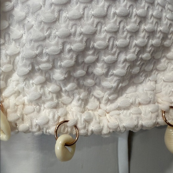 Commense White Textured Bikini with Shell Accents - Picture 7 of 10